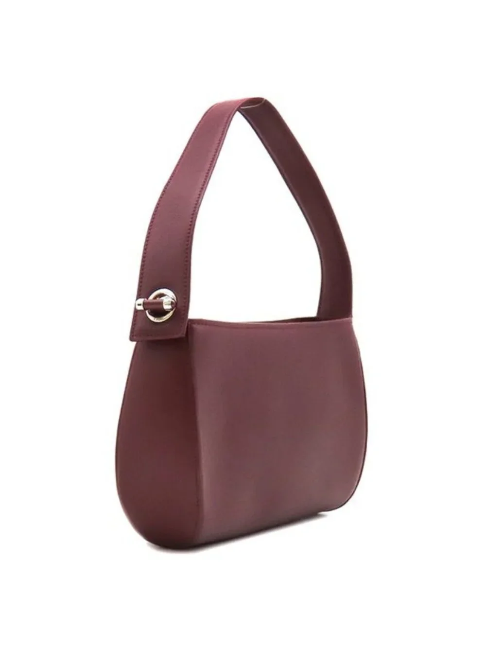 Cartier Handbag Cabochon Bag Leather Bordeaux Silver Red